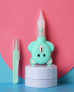 High Quality Baby Manicure Pedicure Kit Nail Clipper Scissor Tweezer File Bear Nasal Aspirator for Newborn Infant Toddler Mint Green